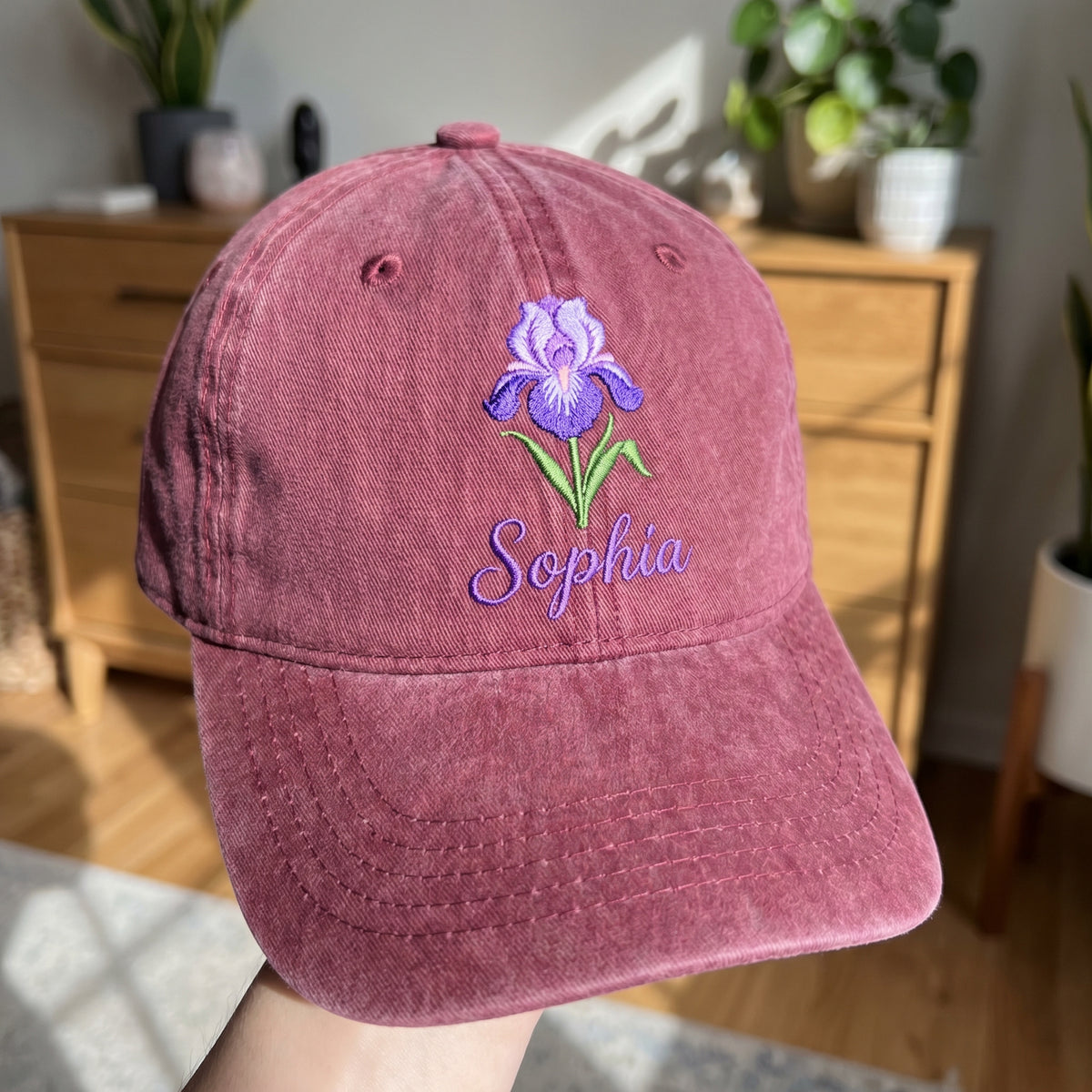 Embroidered Birth Flower Hat – Perfect Gift for Mom - photo 2