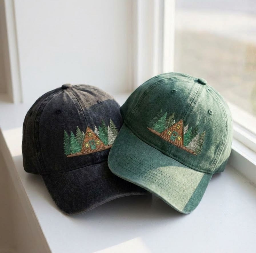 Cabin and Pine Trees Embroidered Cap - view 3
