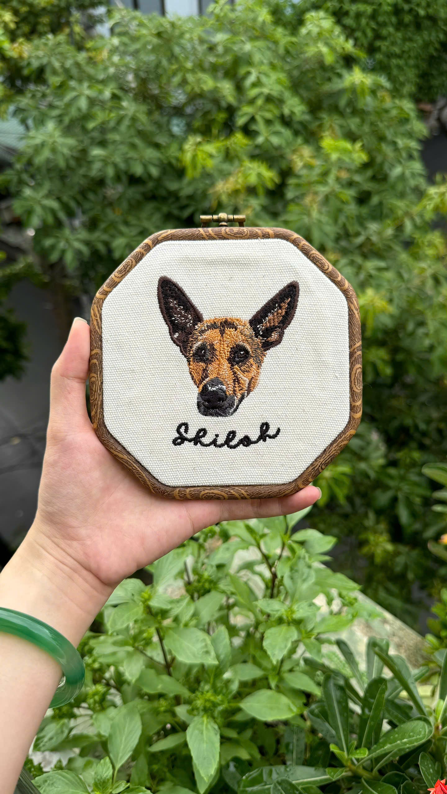 custom cat embroidery portrait for wall decoration