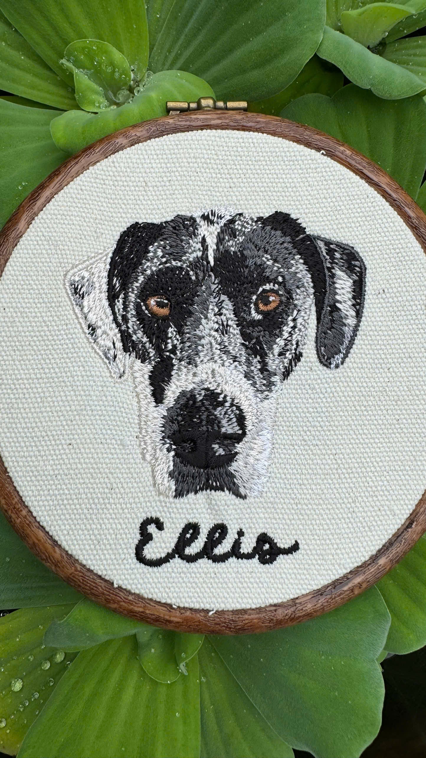 custom cat embroidery portrait for wall decoration