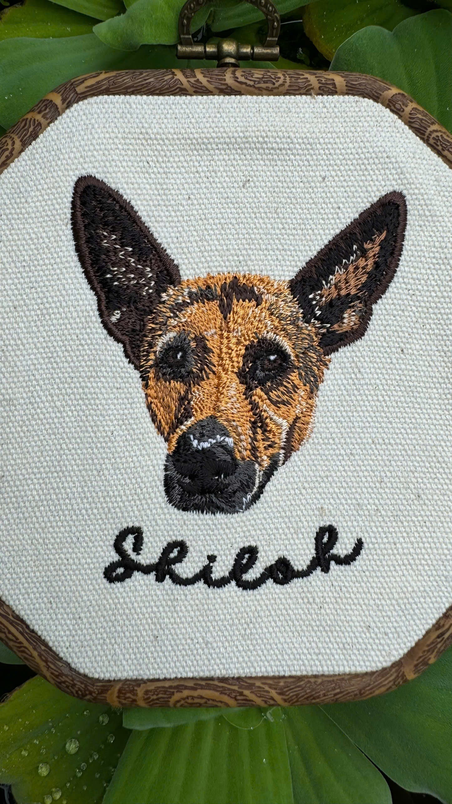 custom embroidery wall art dog lovers gift