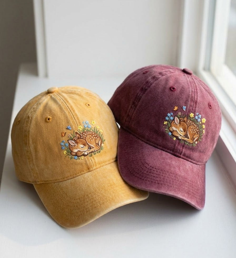 Sleeping Fawn Embroidered Cap - view 3
