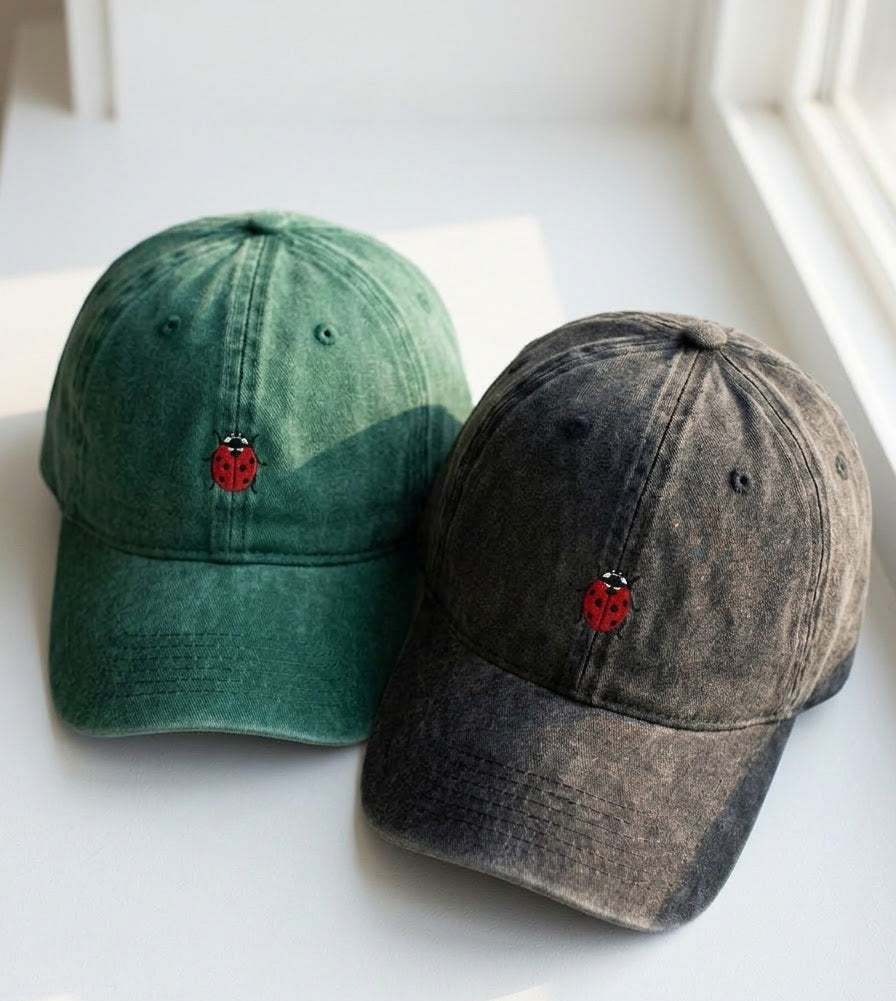 Ladybug Embroidered Cap