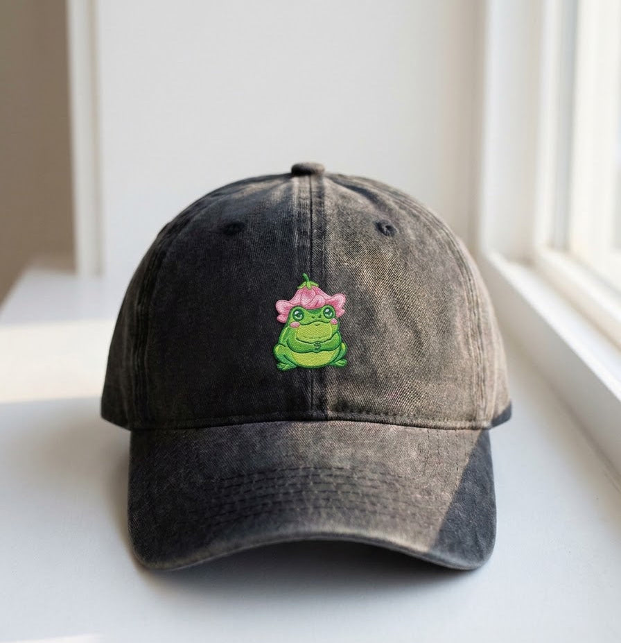 Green Frog with Pink Hair Embroidered Sweater – Trendy Comfort - photo 1