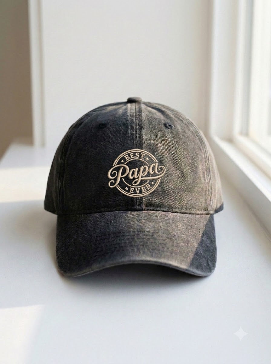 Best Papa Ever Embroidered Cap