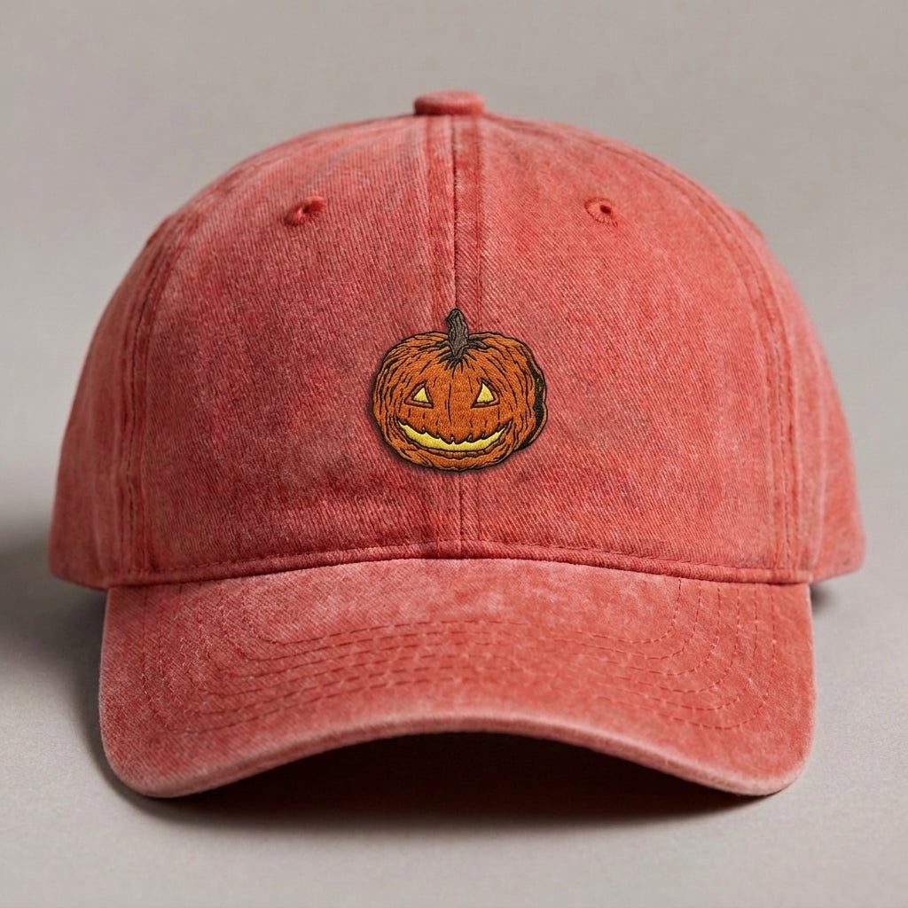 Smiling Pumpkin Embroidered Cap – Trendy Streetwear Style - photo 4
