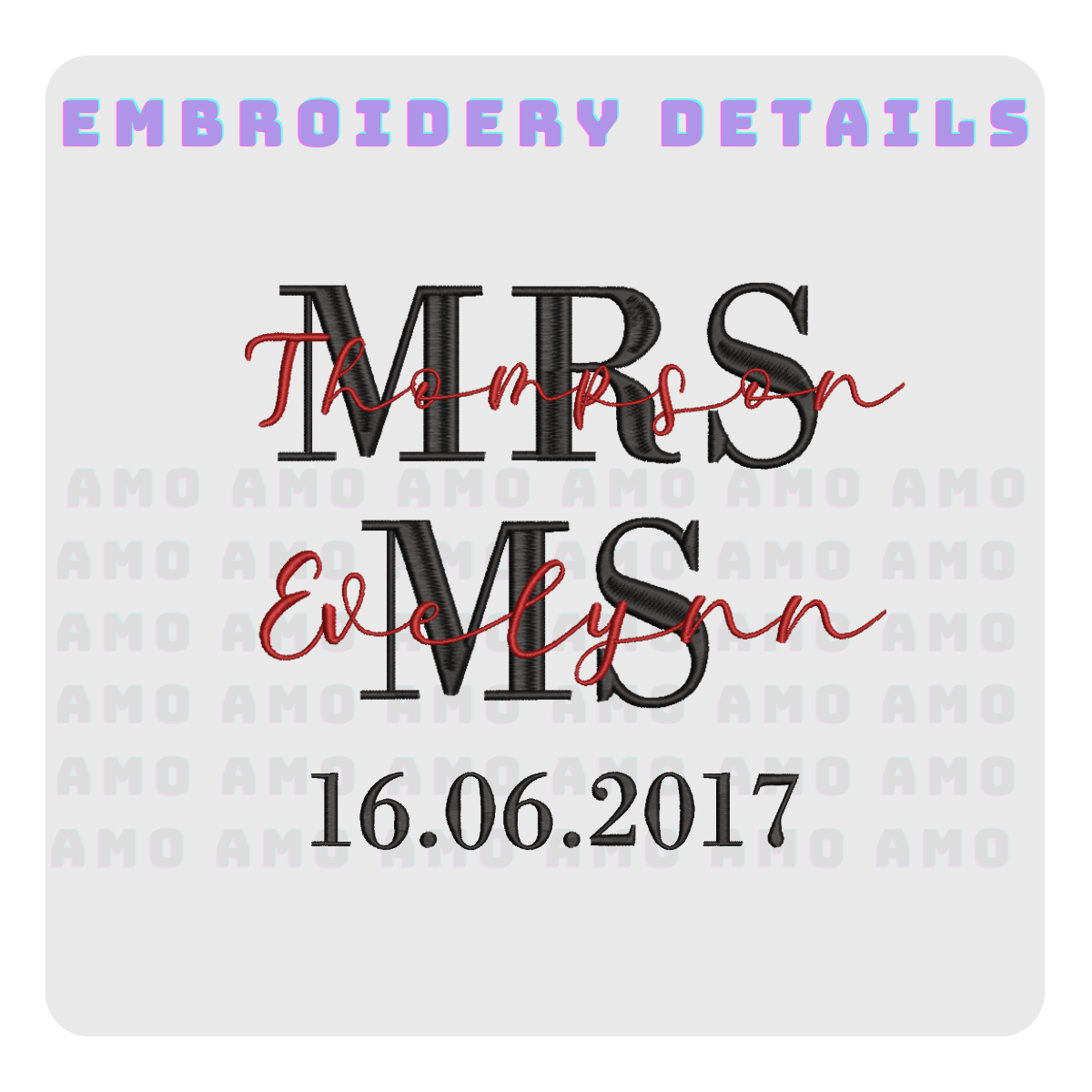 Custom Mrs. Embroidered Sweatshirt – Personalized Newlywed Gift, Bride Sweatshirt