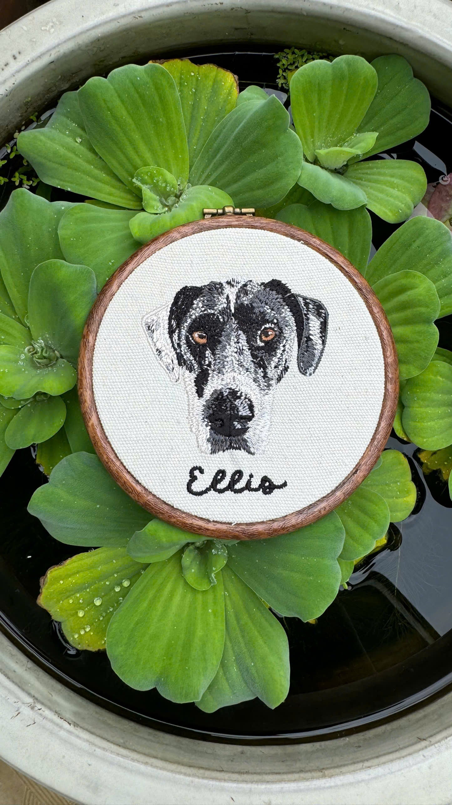 personalized dog embroidered wall hanging keepsake