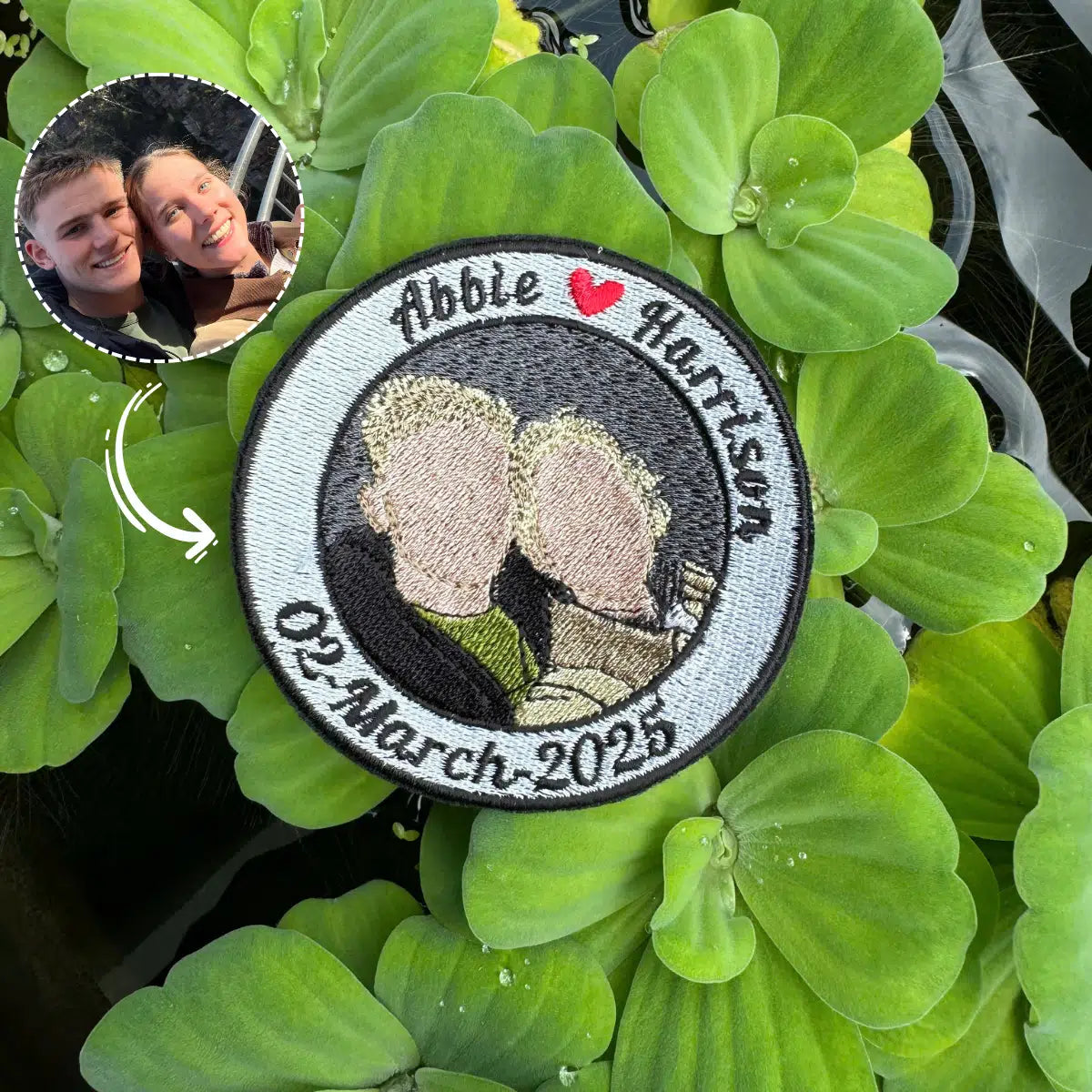 personalized embroidery patch from photo anniversary gift