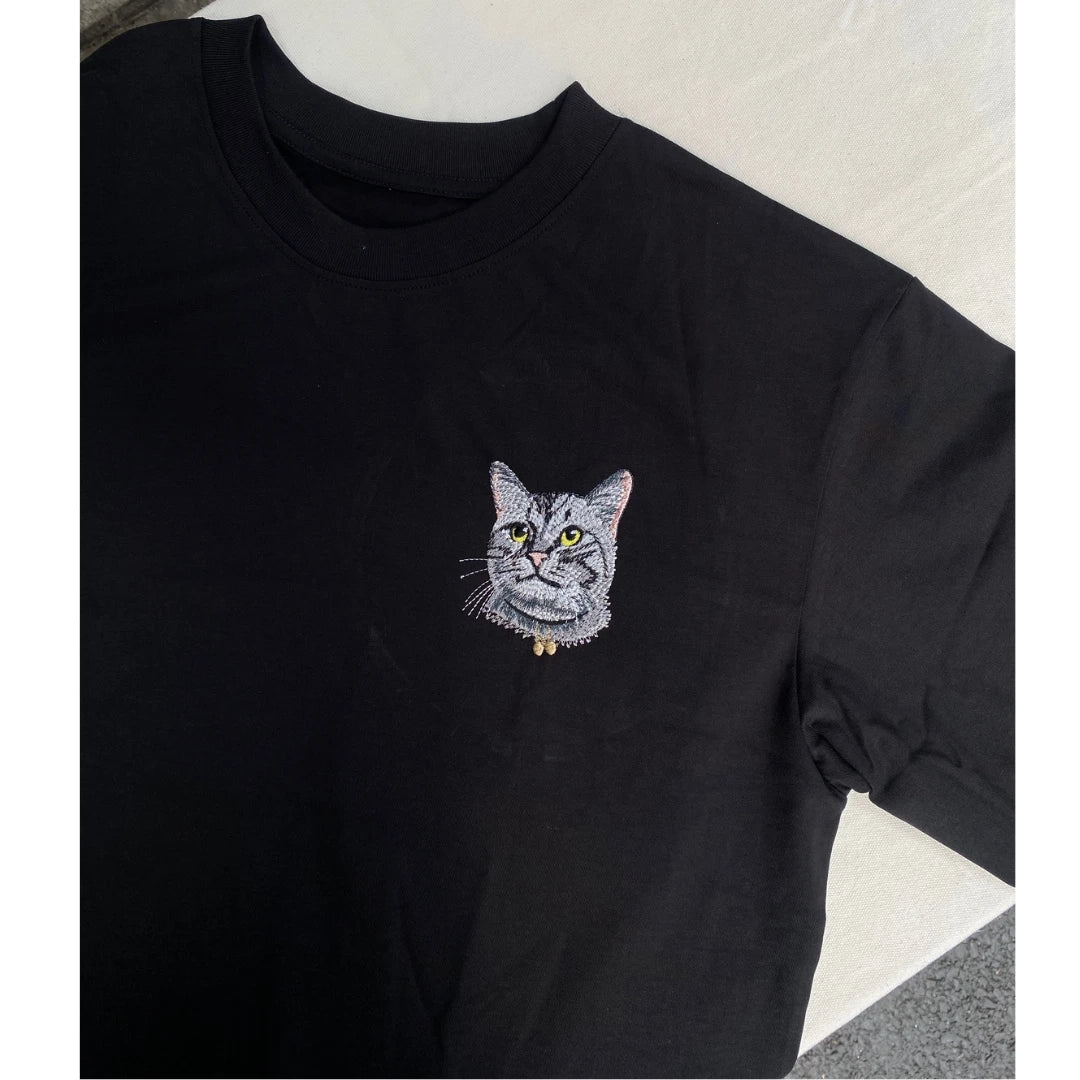 pet face embroidery sweater with name