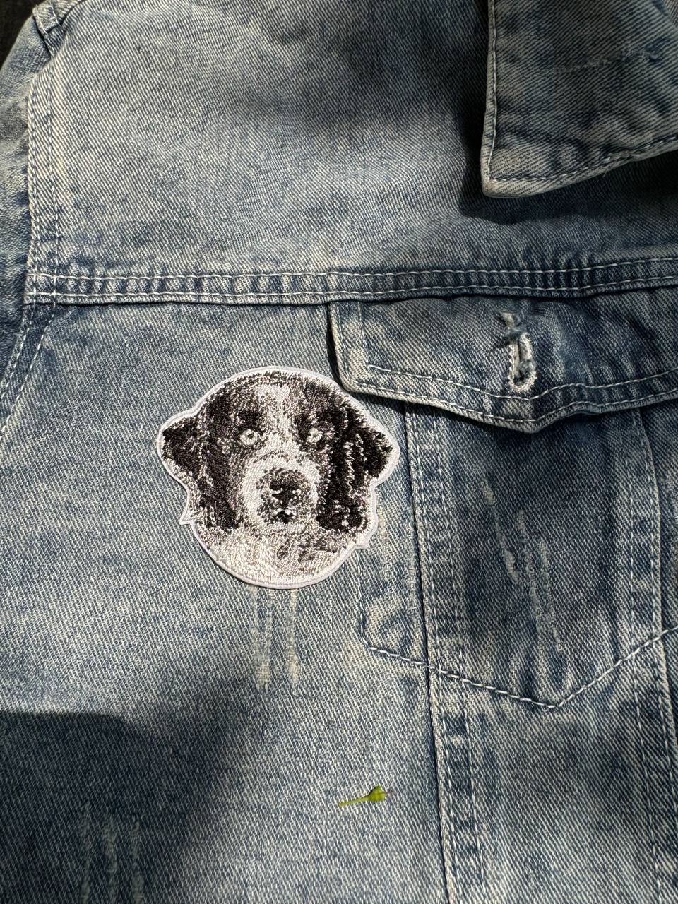 Landseer Dog Portrait Patch Embroidered Patch – Iron On / Sew On 🧵