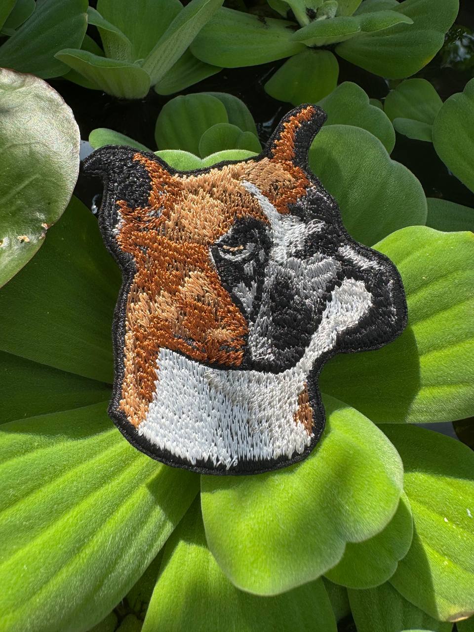 Boxer Dog Embroidered Patch – Iron On / Sew On 🧵