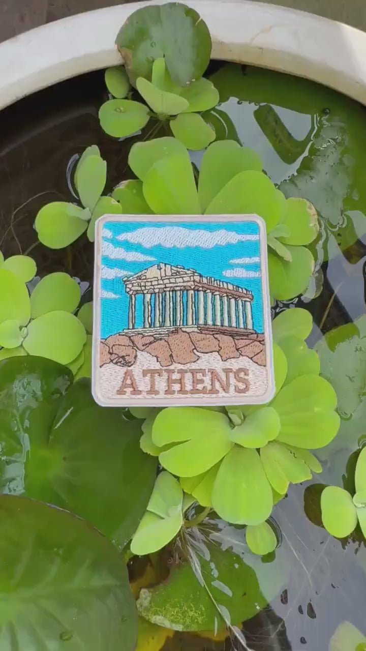 iron-on Athens travel souvenir patch