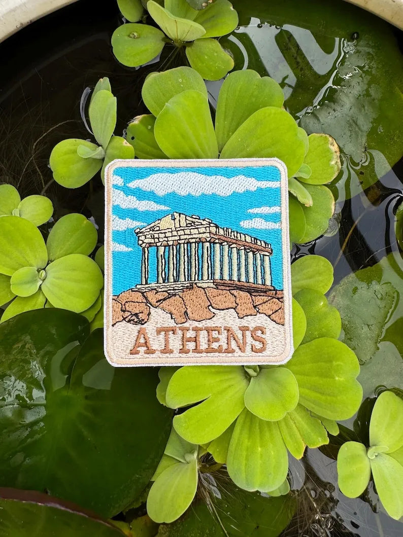 sew-on patch featuring Athens architecture