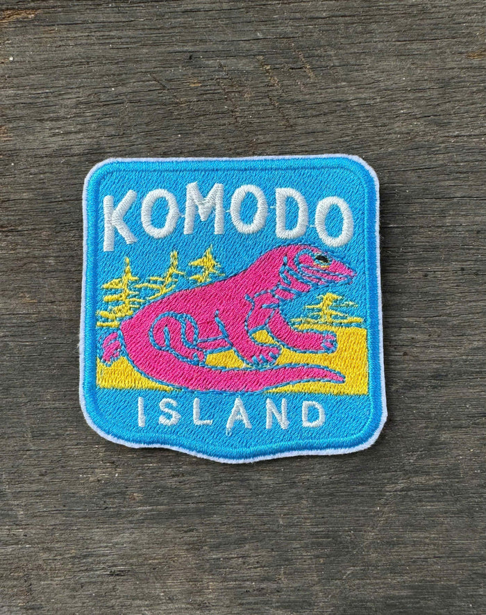 Komodo Island Indonesia Embroidered Travel Patch – Iron-On Souvenir Appliqué
