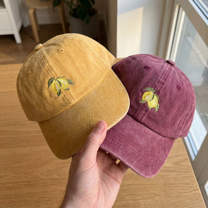Lemon Branch Embroidered Cap – Trendy Streetwear Style