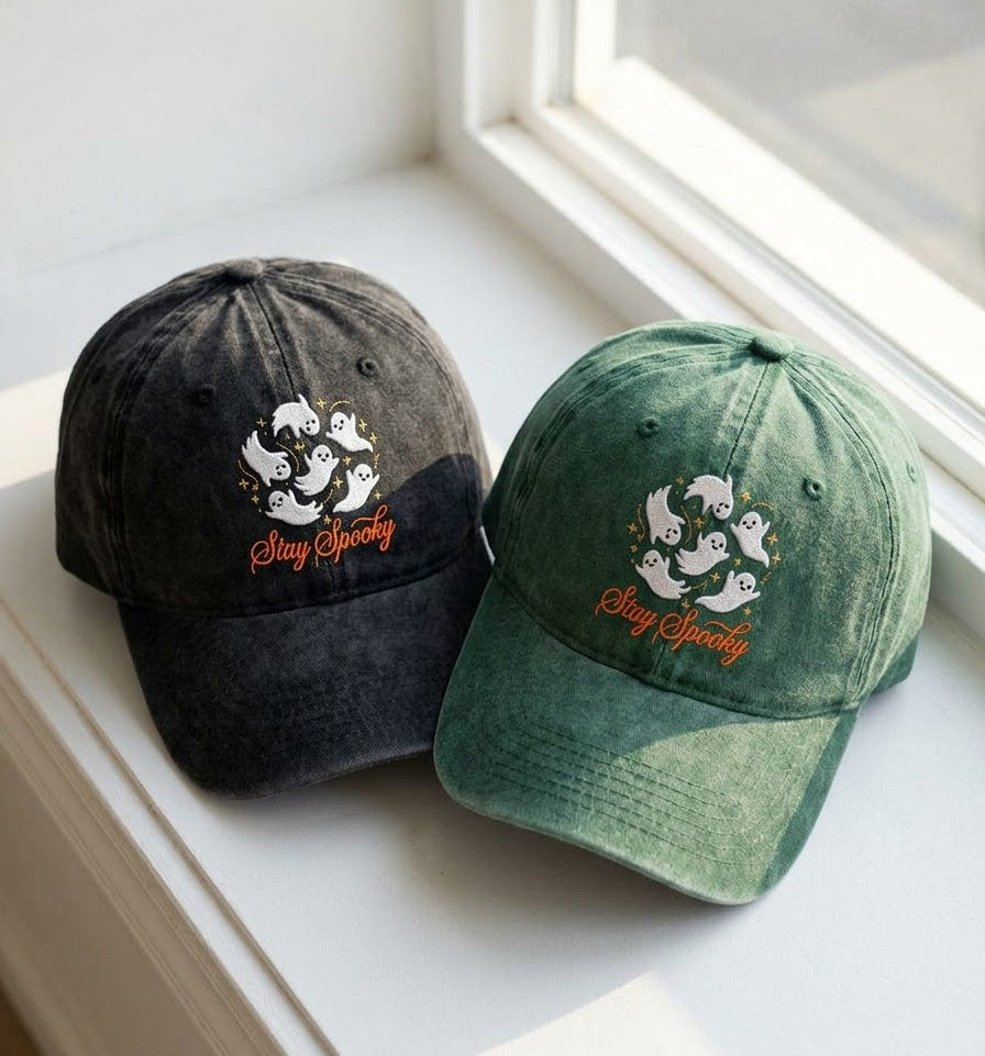 Stay Spooky Ghosts Embroidered Cap