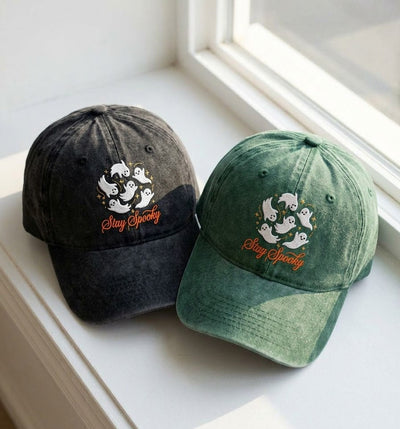 Stay Spooky Ghosts Embroidered Cap – Halloween Dad Hat