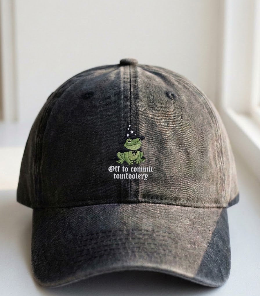 Frog in Witch Hat Embroidered Cap - view 3