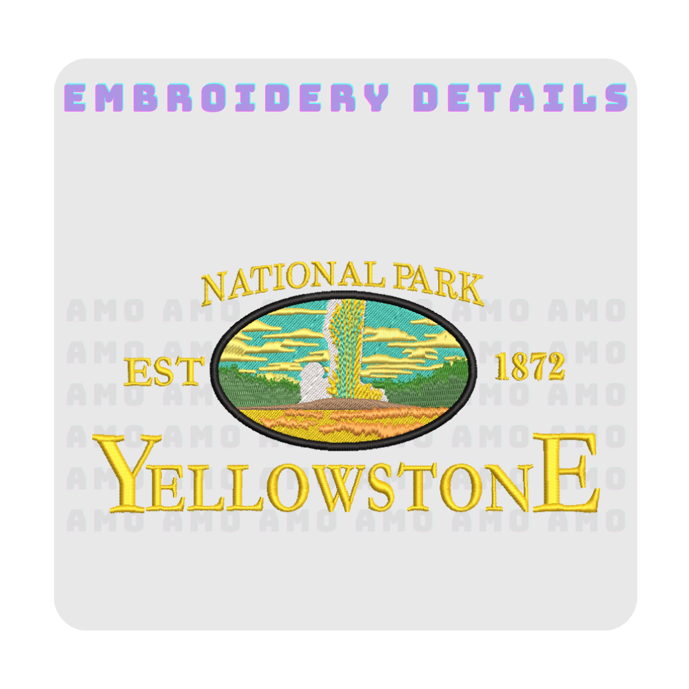 National est 1872 Park Yellowstone National est 1872 Park Yellowstone Embroidered T-Shirt