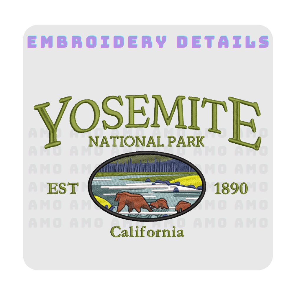 Yosemite National Park est 1890 CaliforniaYosemite National Park est 1890 California Embroidered T-Shirt