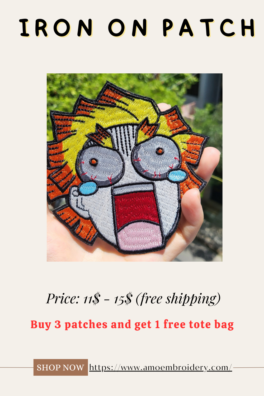 Zenitsu Demon Slayer Embroidered patches IRON-ON OR SEW