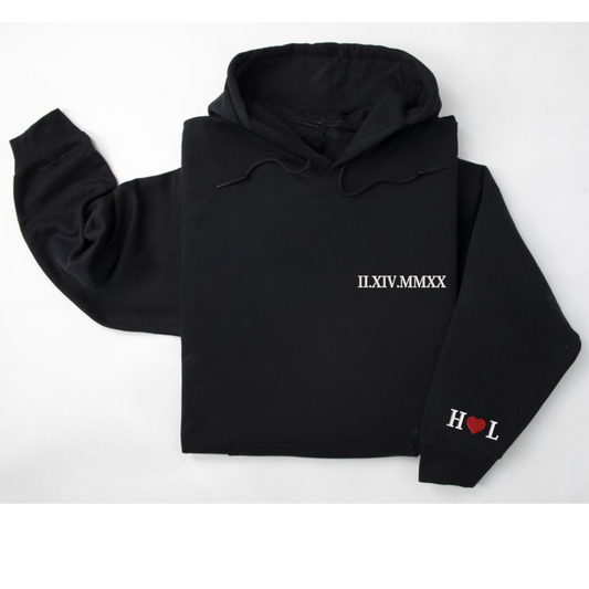 Custom Embroidered Roman Numeral Hoodie