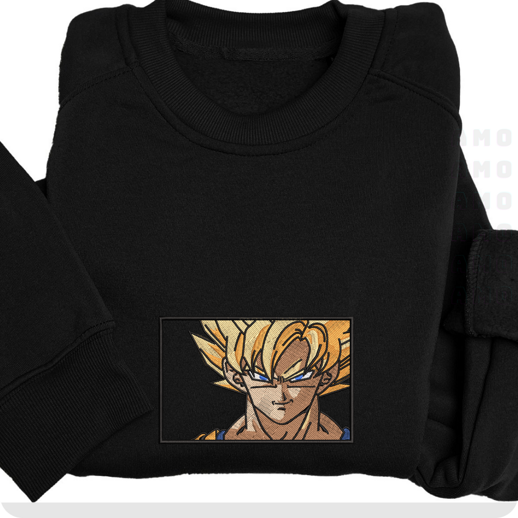 Goku Super Saiyan Anime Embroidered Sweater
