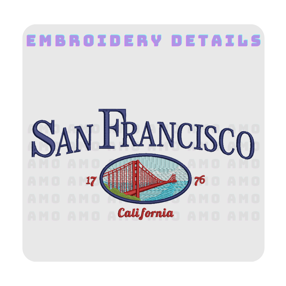 San Francisco 1776 California Embroidered T-Shirt 