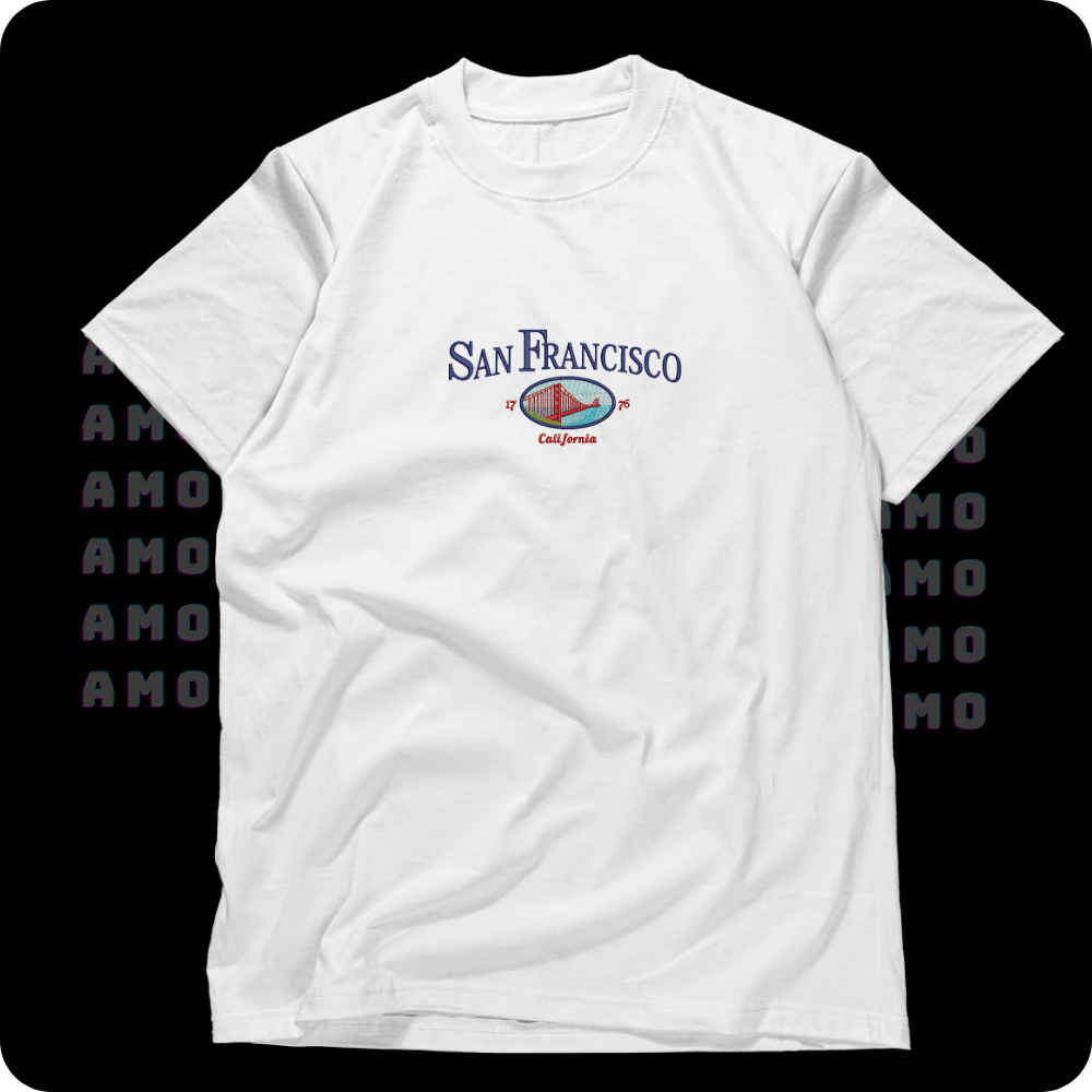 San Francisco 1776 California Embroidered T-Shirt 