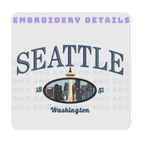 Seattle Washington Embroidered T-Shirt