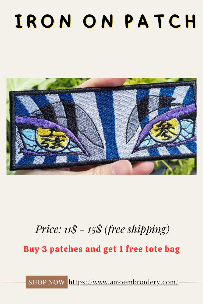 Akaza Demon Slayer Embroidered patches IRON-ON OR SEW