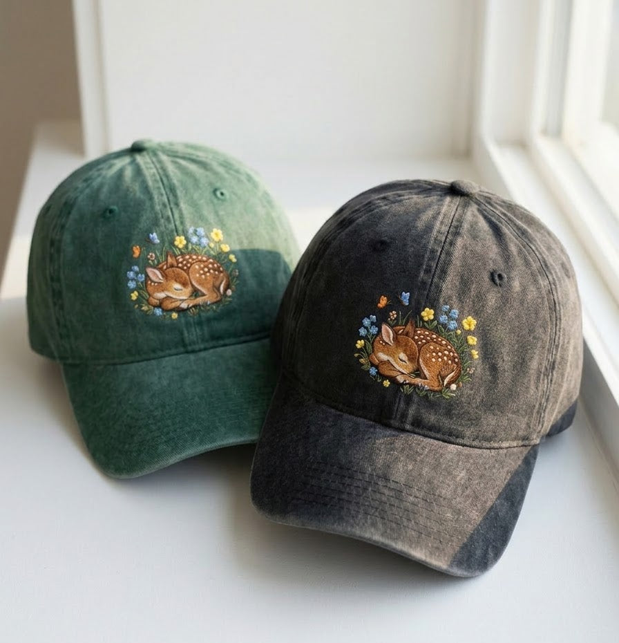 Sleeping Fawn Embroidered Cap - view 2