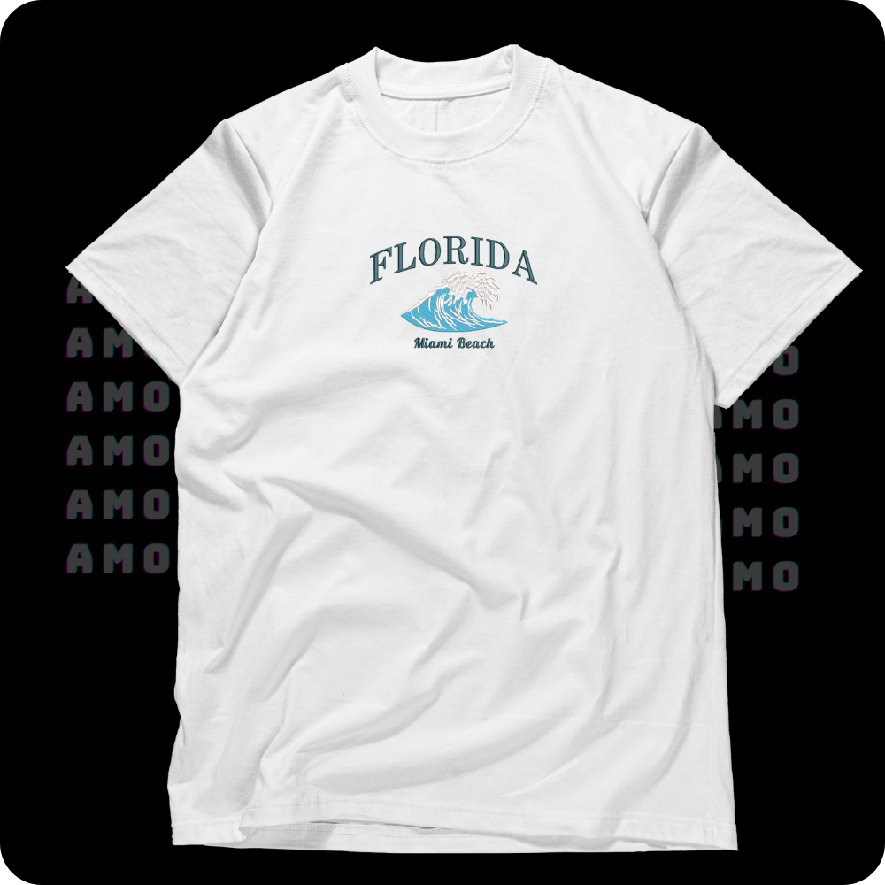 Florida Miami beach Embroidered T-Shirt