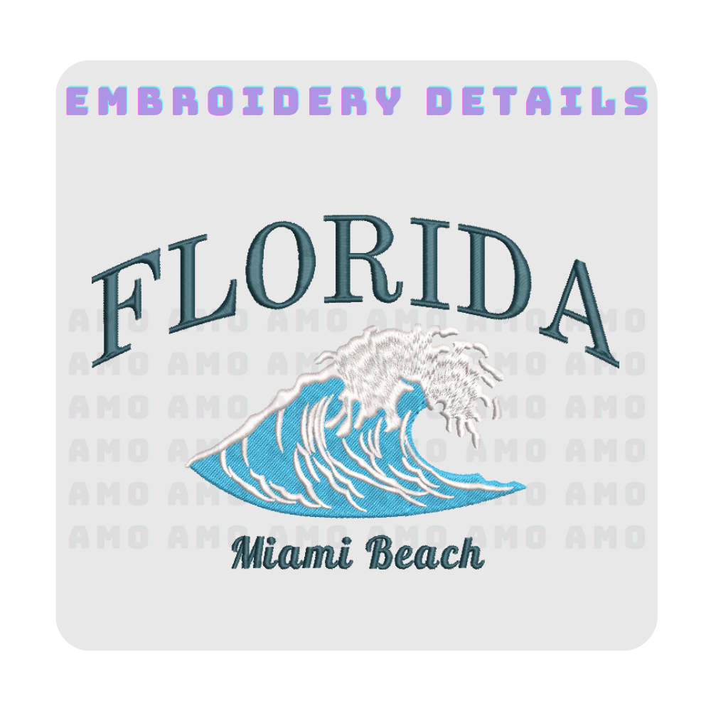 Florida Miami beach Embroidered T-Shirt