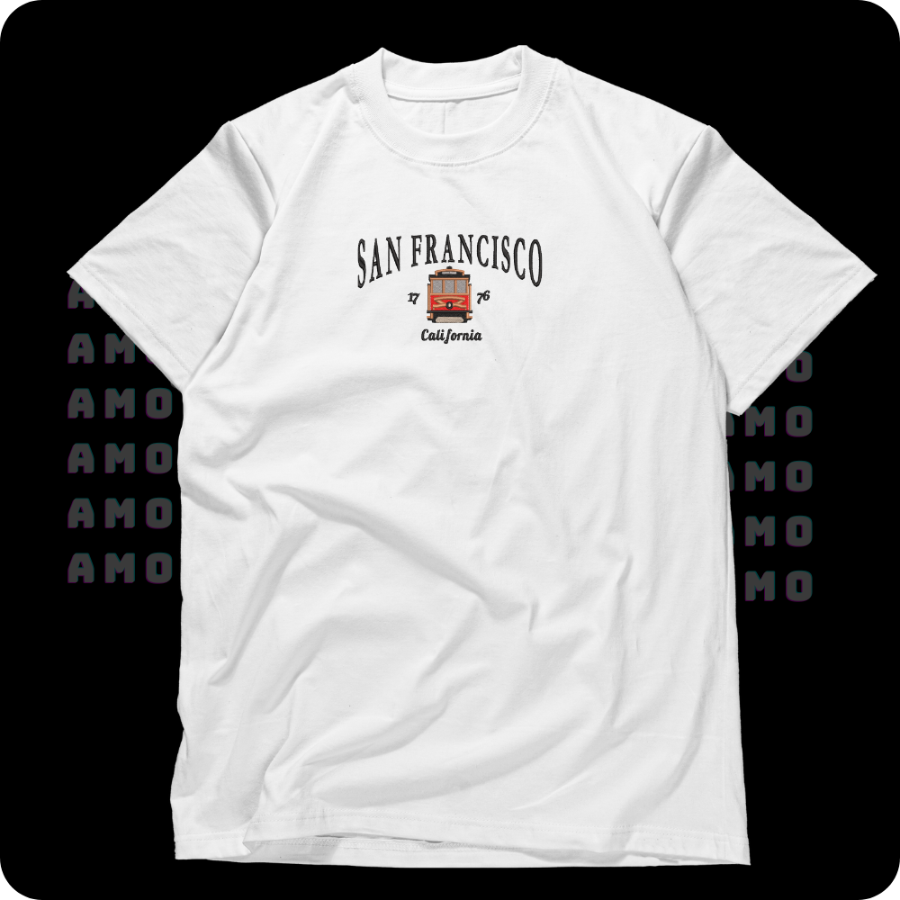 San Francisco California Embroidered T-Shirt