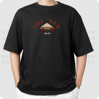 Vietnamese conical hat embroidered shirt
