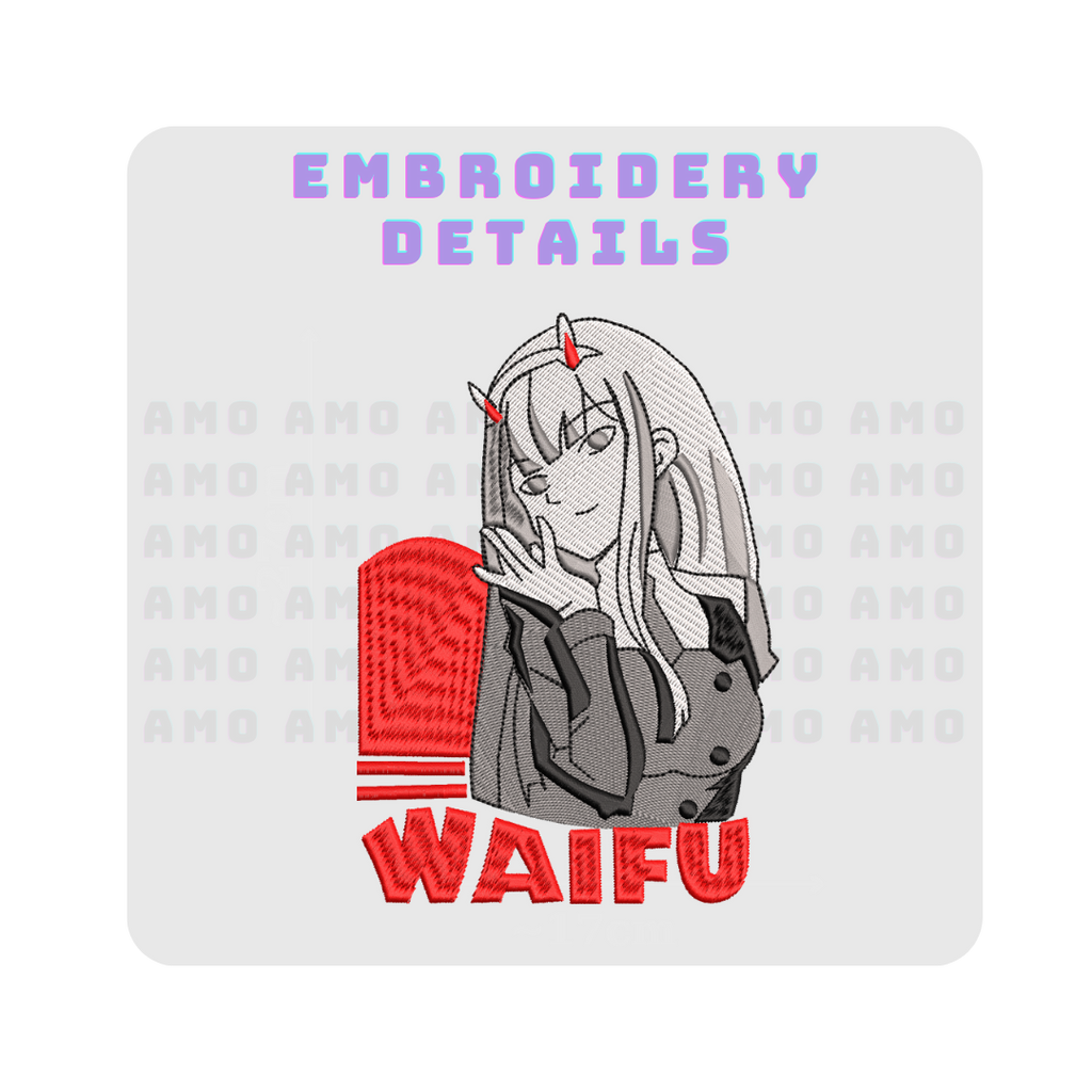 Zero Two Anime Embroidered Sweater