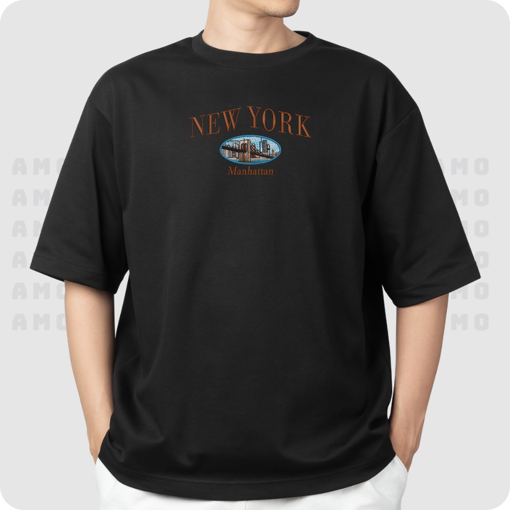 New York Manhattan Embroidered T-Shirt