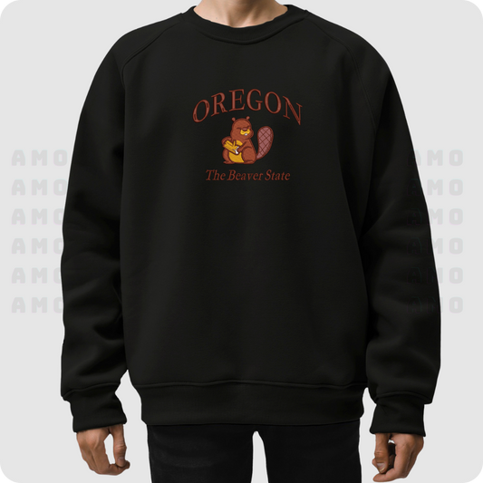 Oregon The Beaver State Embroidered Sweater