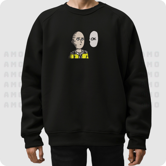 One-Punch Man Saitama Anime Embroidered Sweater