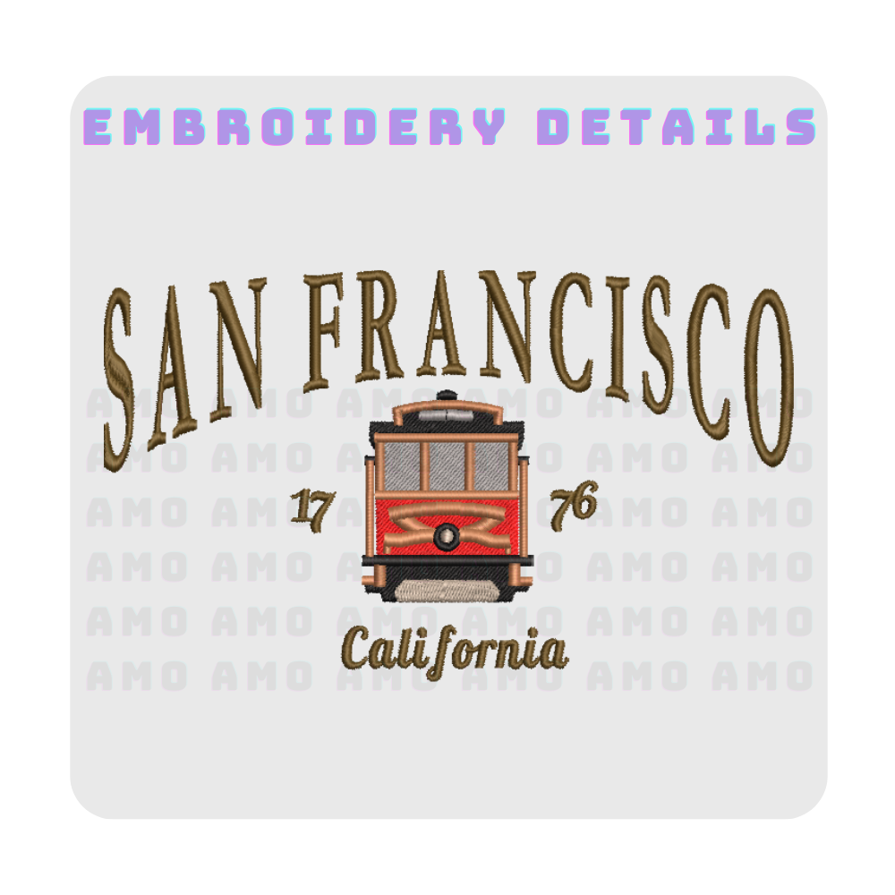 San Francisco California Embroidered T-Shirt