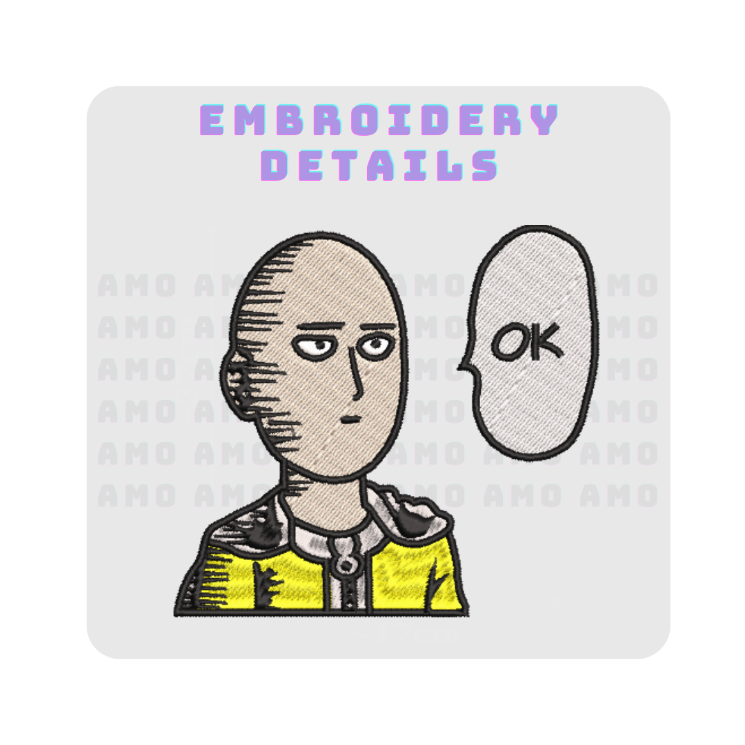 One-Punch Man Saitama Anime Embroidered Sweater