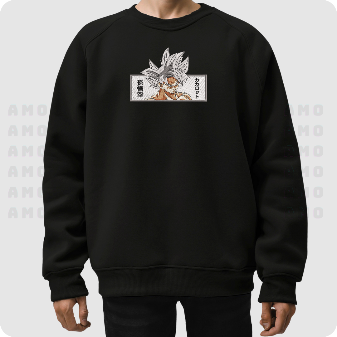 Goku Perfect Ultra Instinct Anime Embroidered Sweater