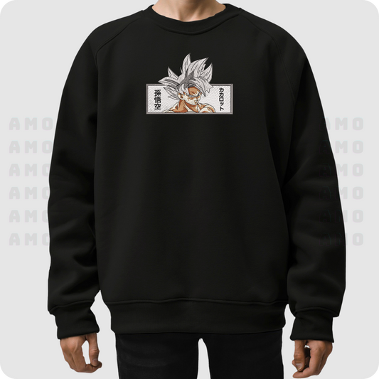 Goku Perfect Ultra Instinct Anime Embroidered Sweater