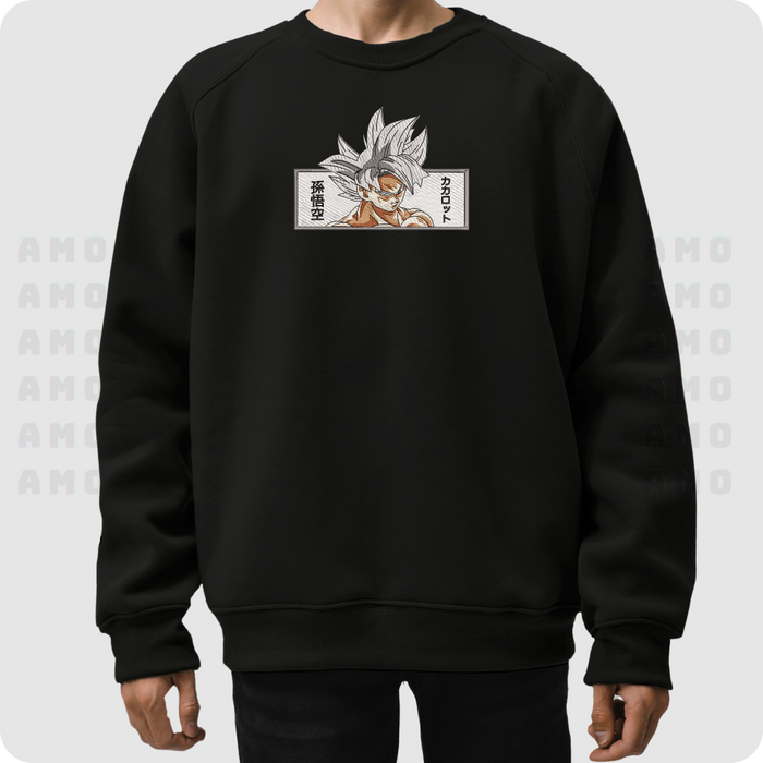 Goku Perfect Ultra Instinct Anime Embroidered Sweater