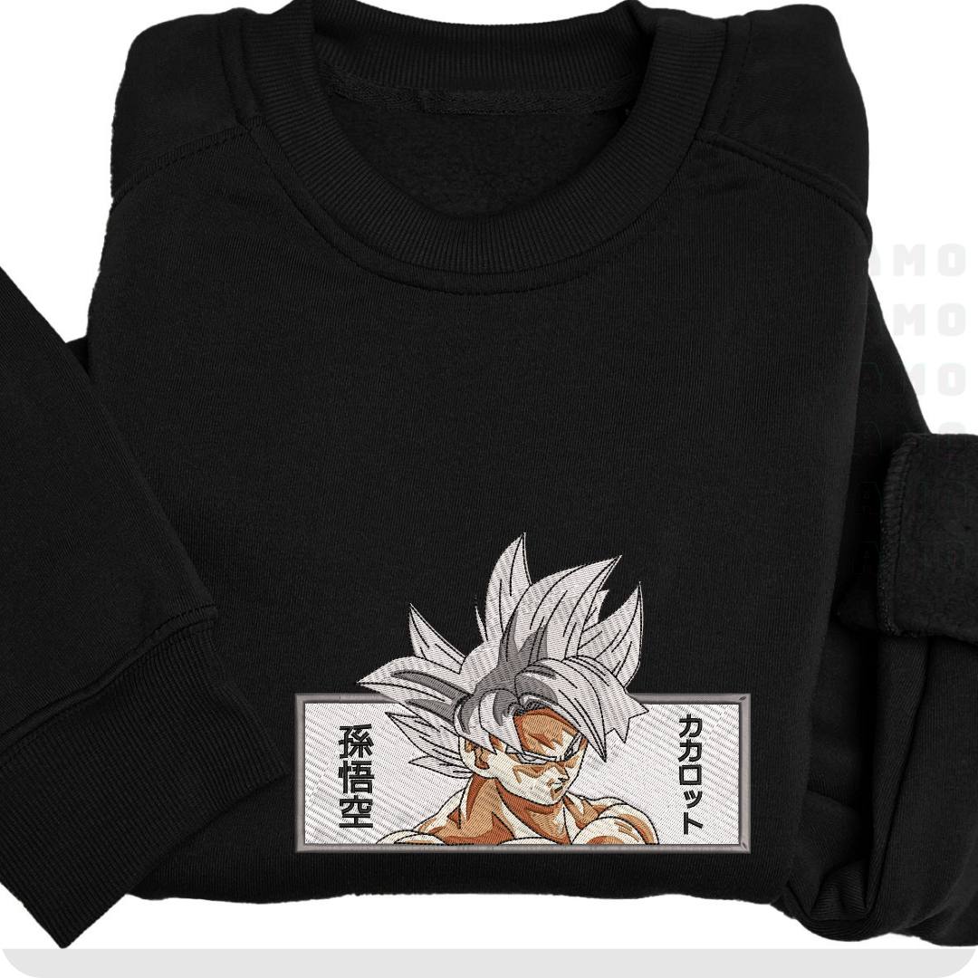 Goku Perfect Ultra Instinct Anime Embroidered Sweater