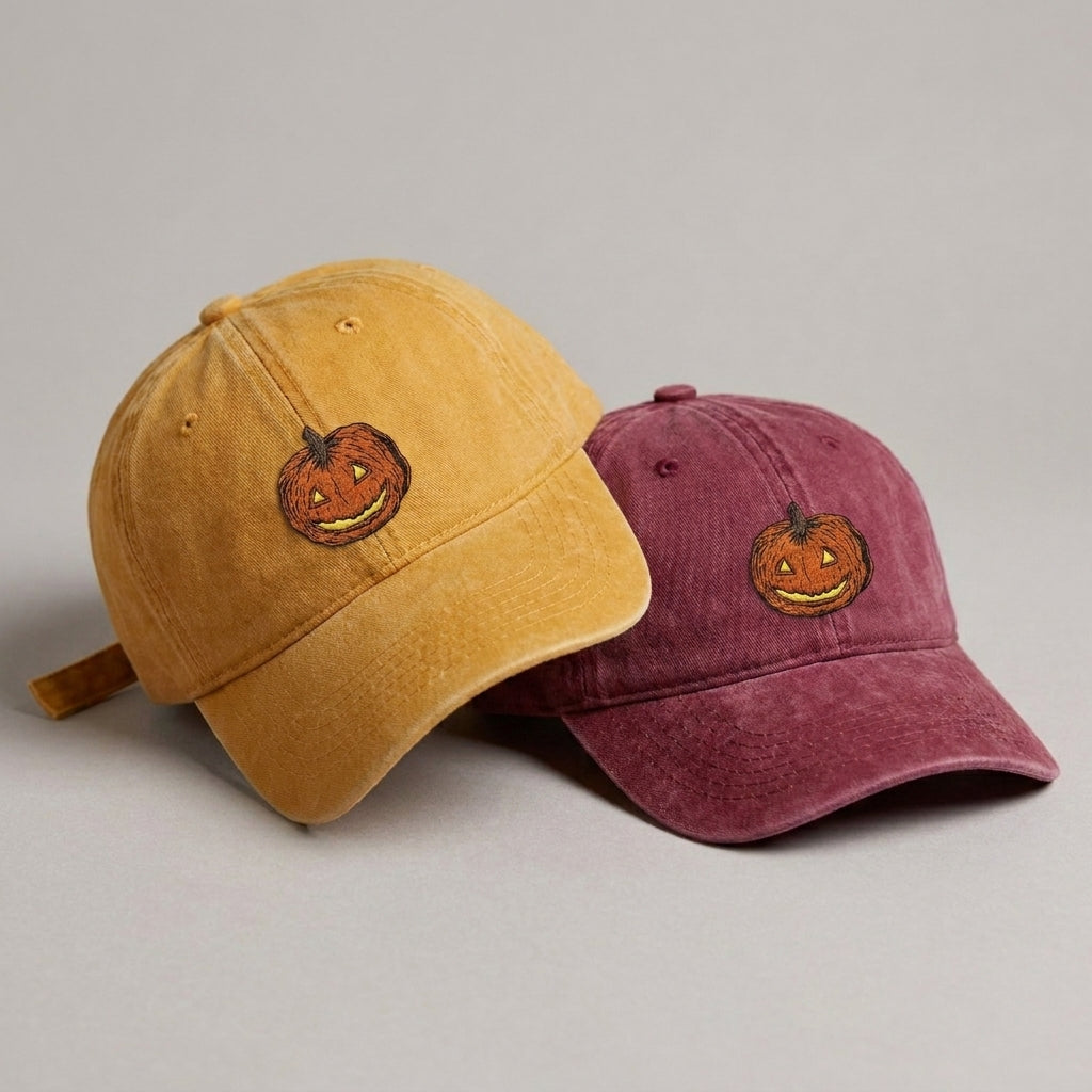 Smiling Pumpkin Embroidered Cap – Trendy Streetwear Style - photo 3