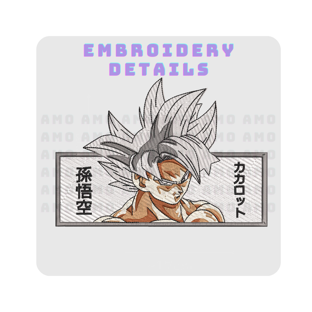 Goku Perfect Ultra Instinct Anime Embroidered Sweater – AMOEMBROIDERY