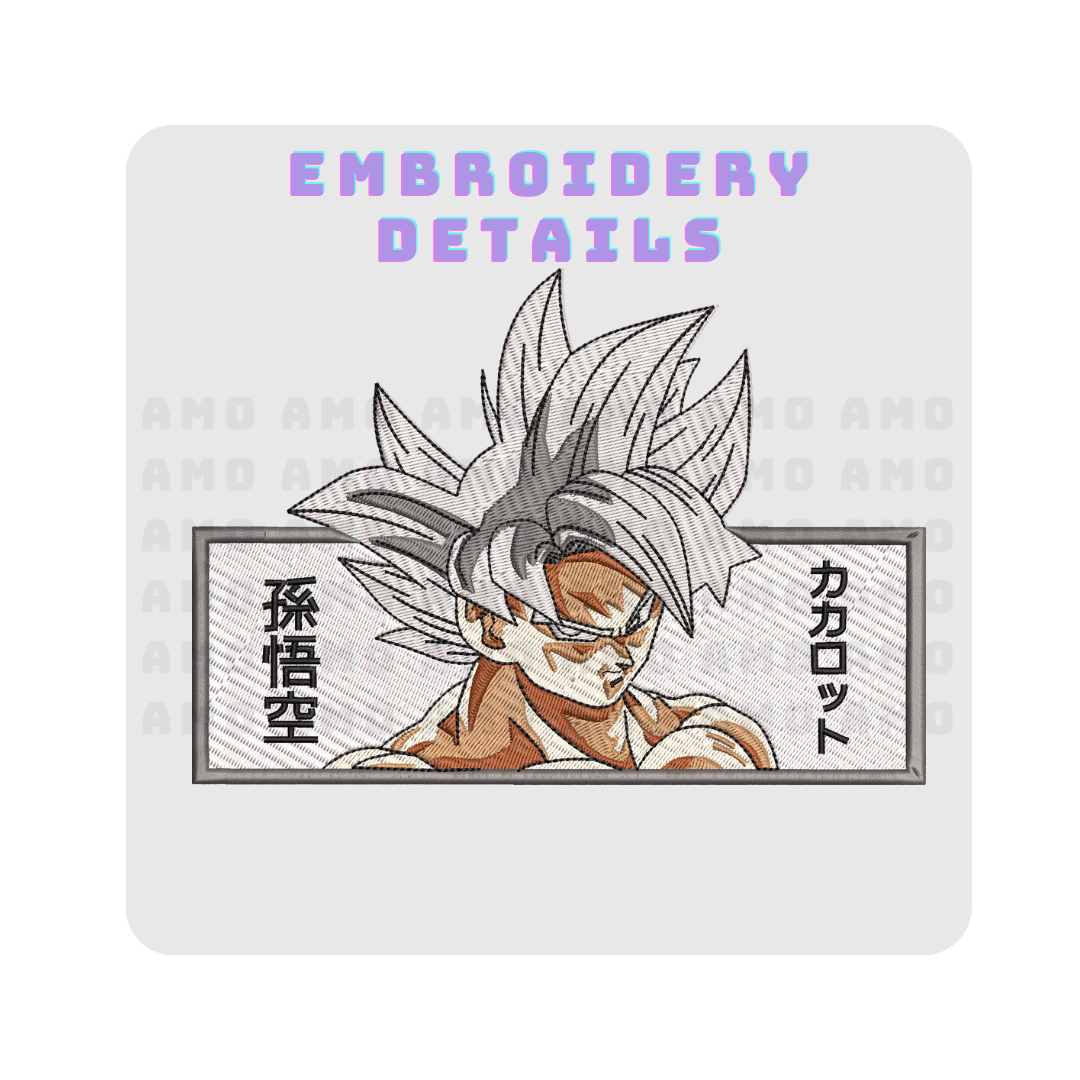 Goku Perfect Ultra Instinct Anime Embroidered Sweater